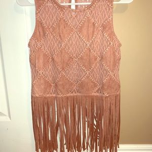 Buckle fringe tank top